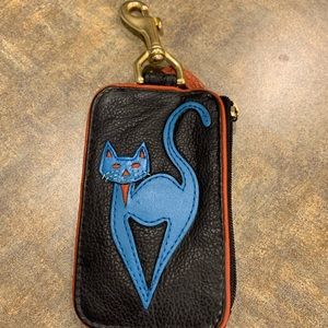 JP Ourse & Cie leather cat clip-on wallet